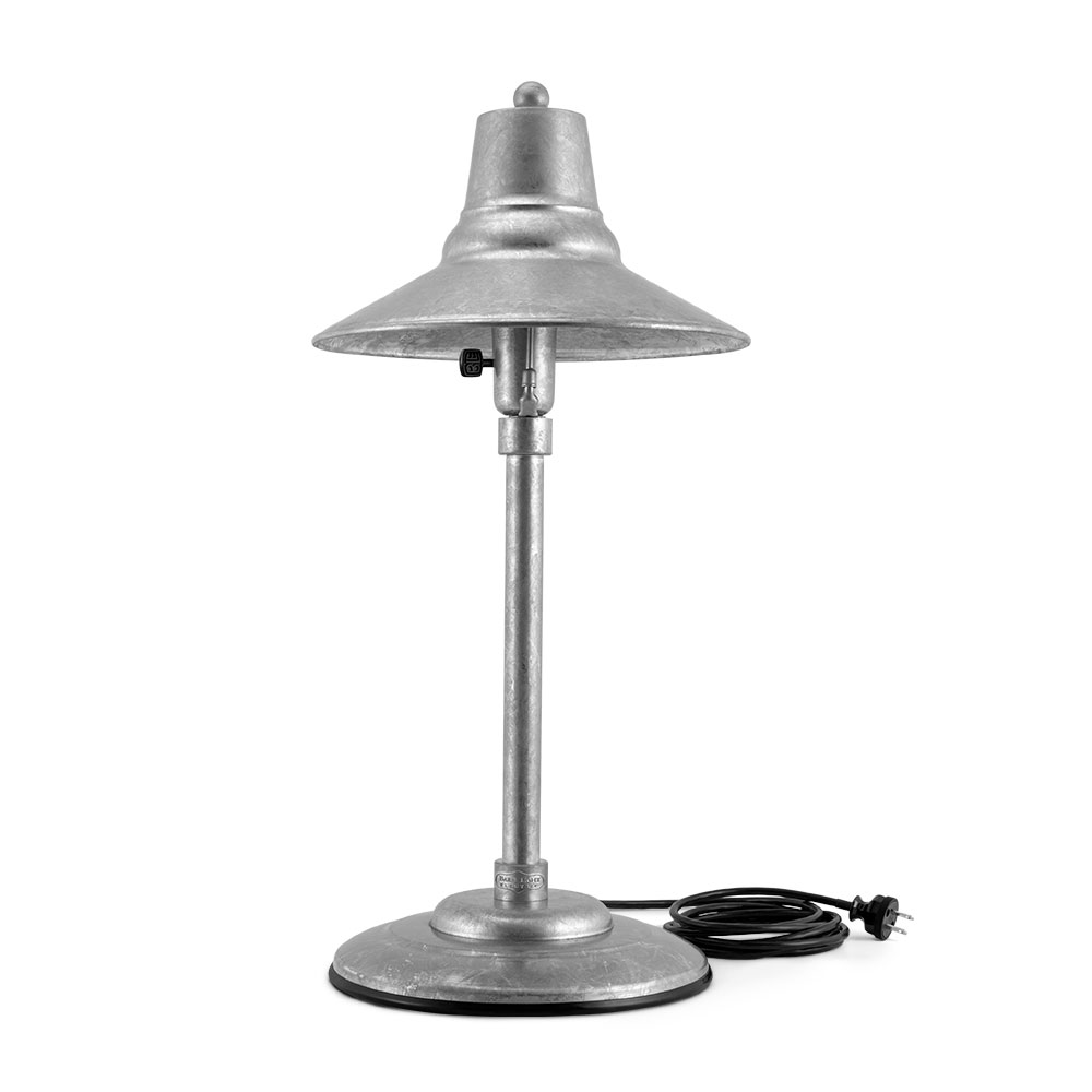Aero Retro Desk Lamp Barn Light Electric, Galvanized Table Lamp