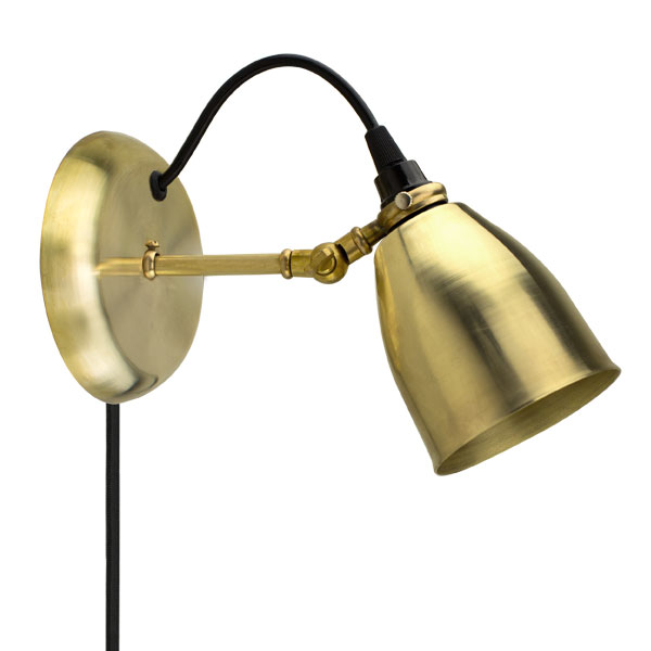 Retro Adjustable Plug In Wall Sconce Light with Cord and Plug in Bronze Finish