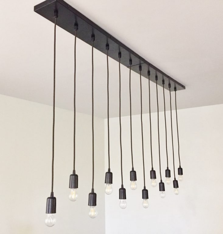 bare bulb chandelier