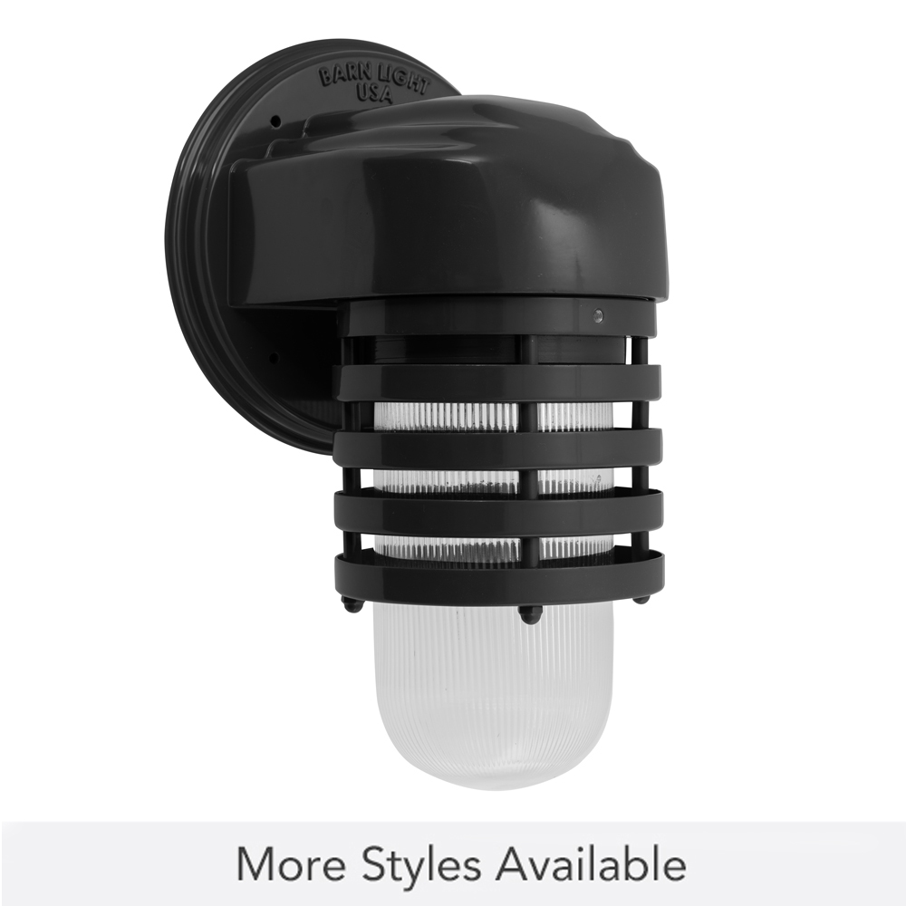 Streamline Industrial Ring Sconce, 100-Black, RIB-Ribbed Glass