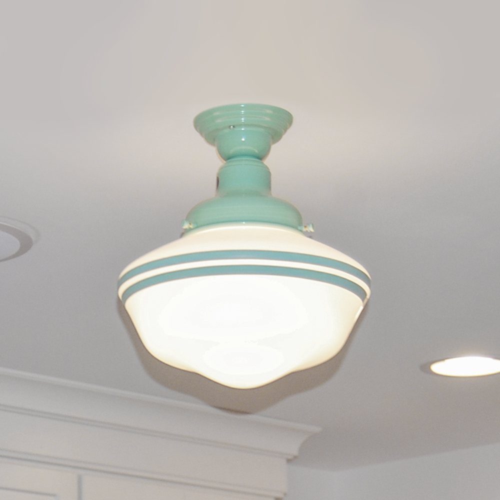 Primary Schoolhouse Semi-Flush Mount Light