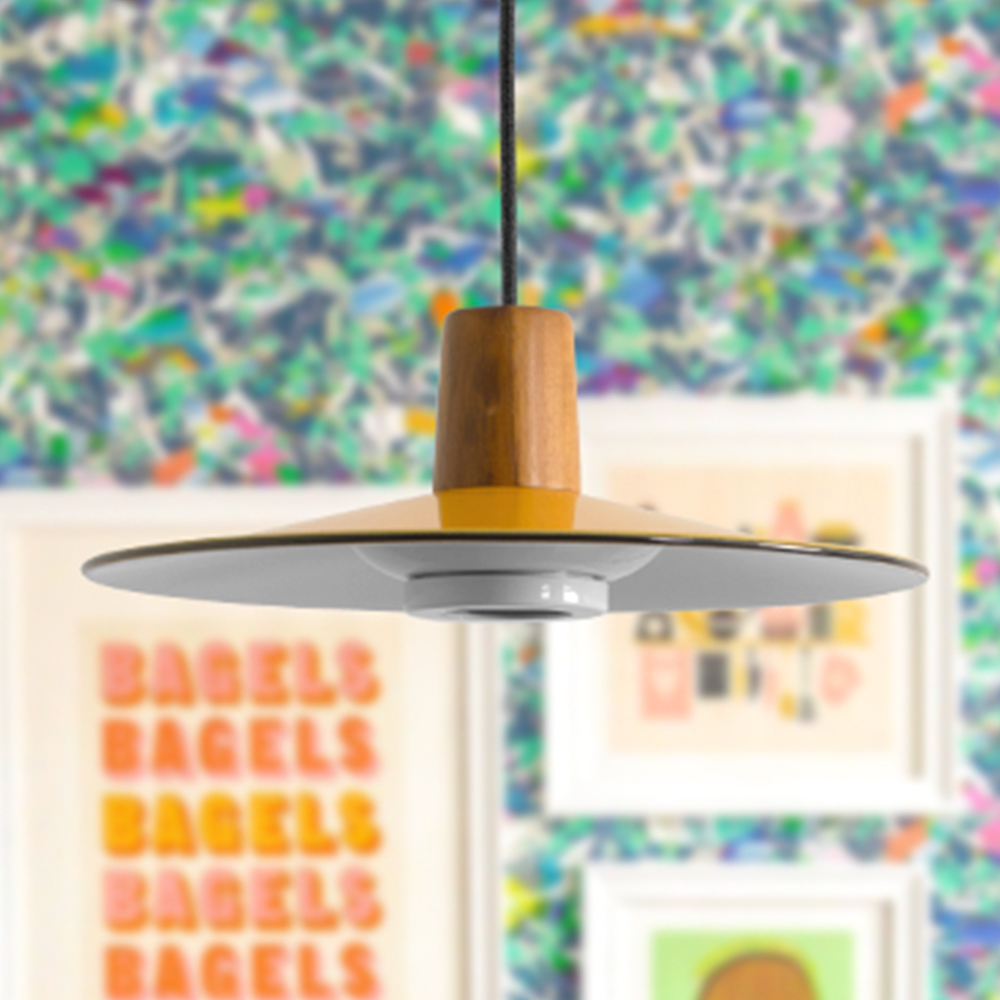 Conoco LED Wooden Top Cord Pendant Light