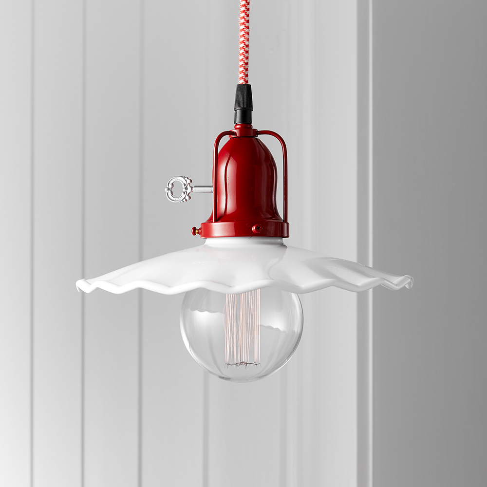Fluted Shade Cord Pendant Light