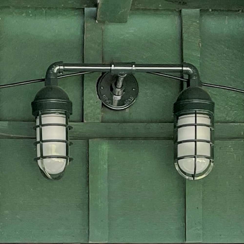 Double Market Industrial Guard Sconce