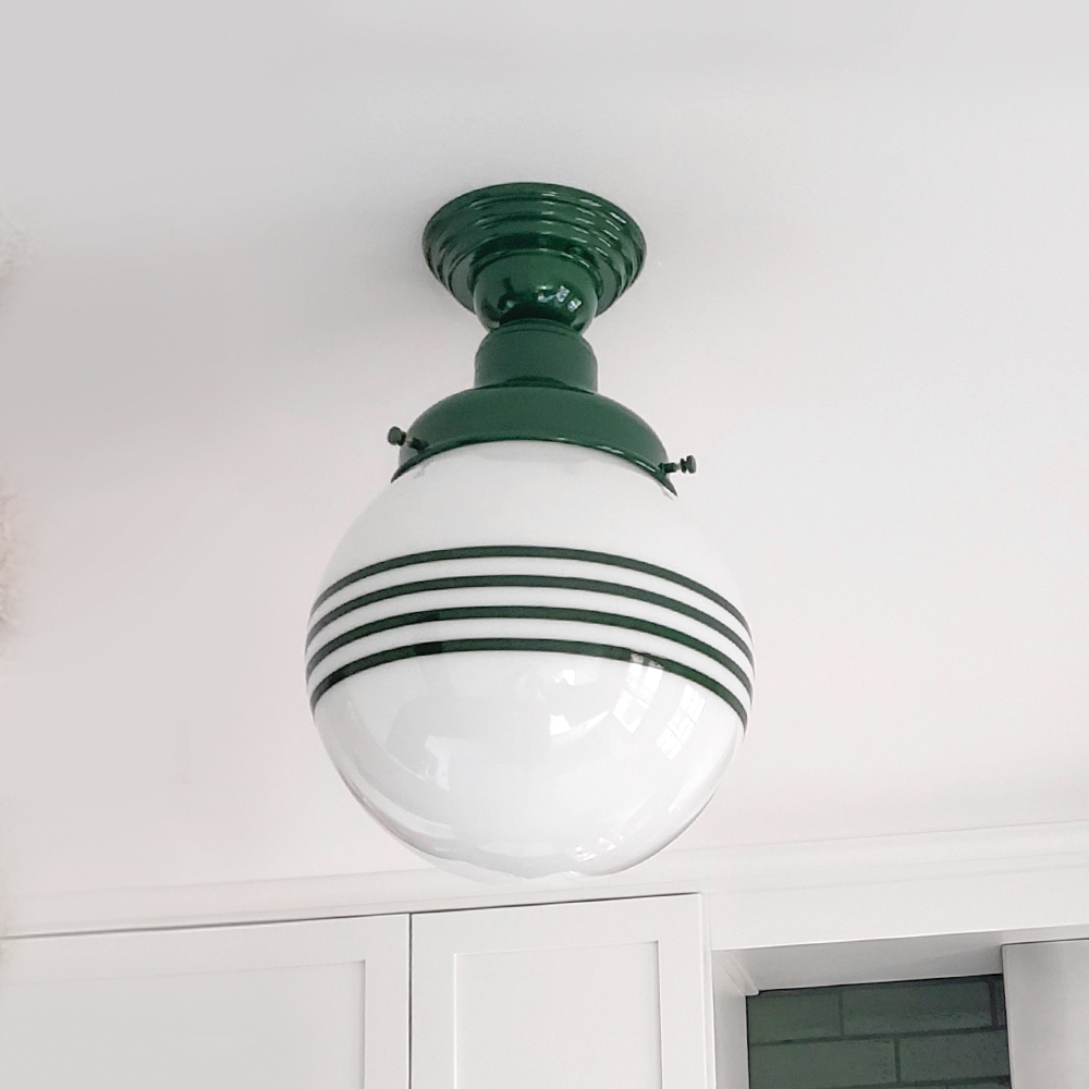 Round Schoolhouse Semi-Flush Mount Light 