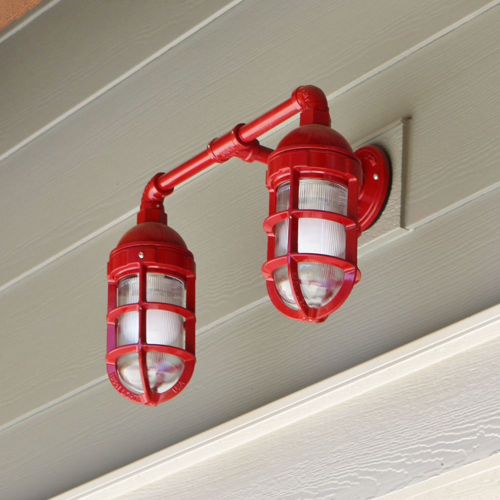 Double Market Industrial Guard Wall Sconce