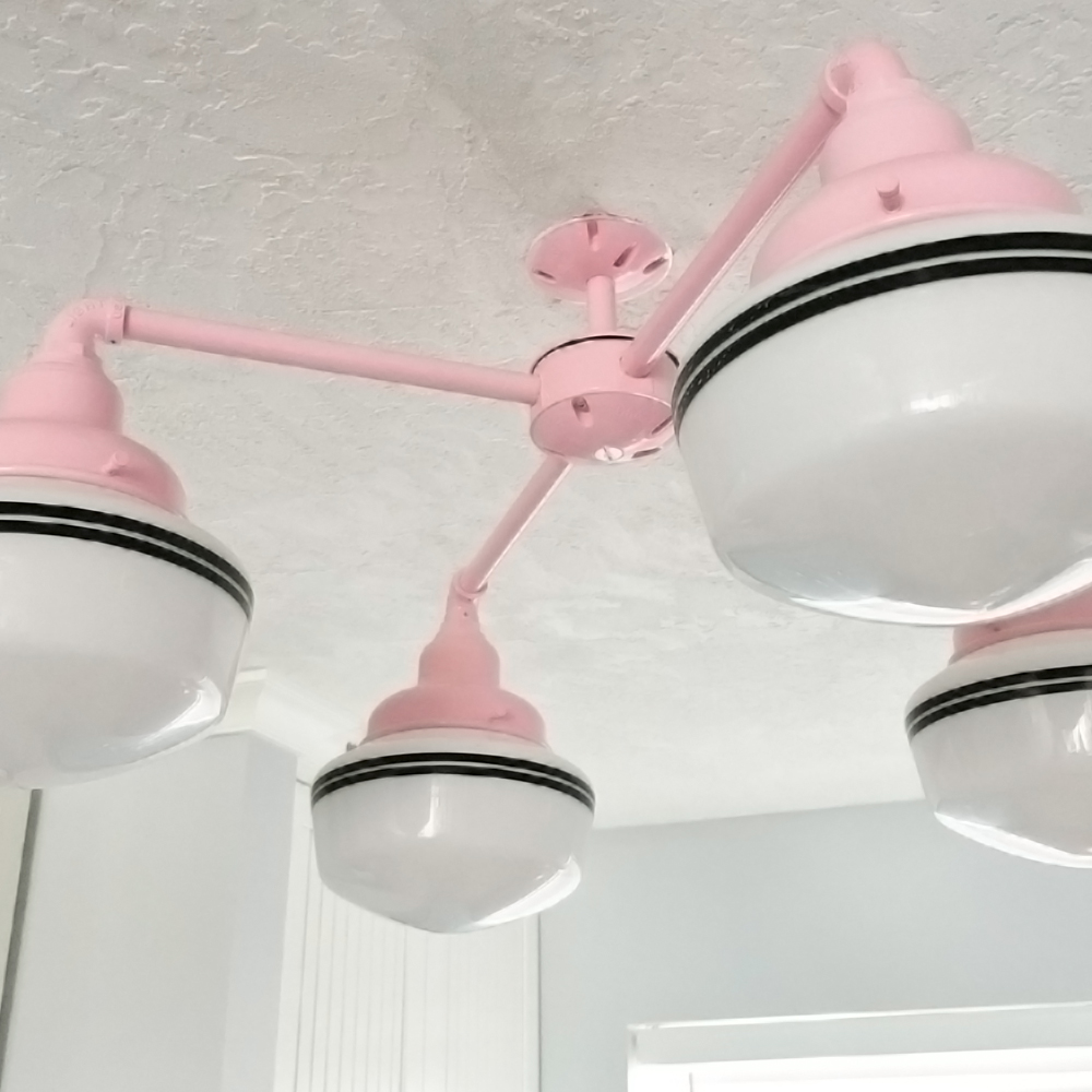 Primary 4-Light Straight Arm Schoolhouse Chandelier