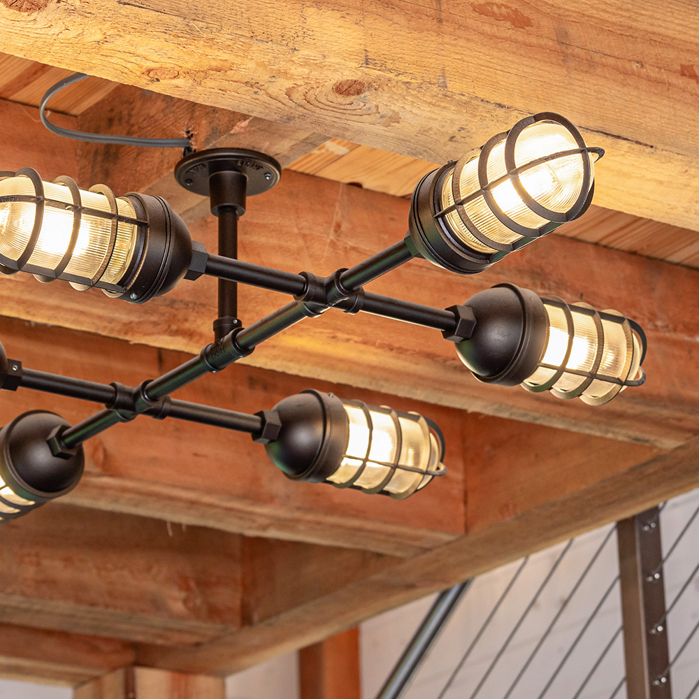Factory Overhead 6-Light Chandelier