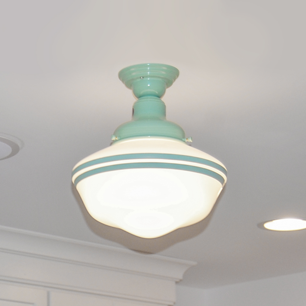 Primary Schoolhouse Semi-Flush Mount Light
