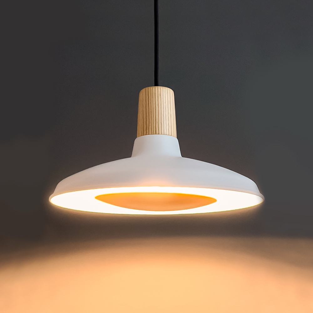 Marathon LED Cord Pendant Light with Wood Diffuser