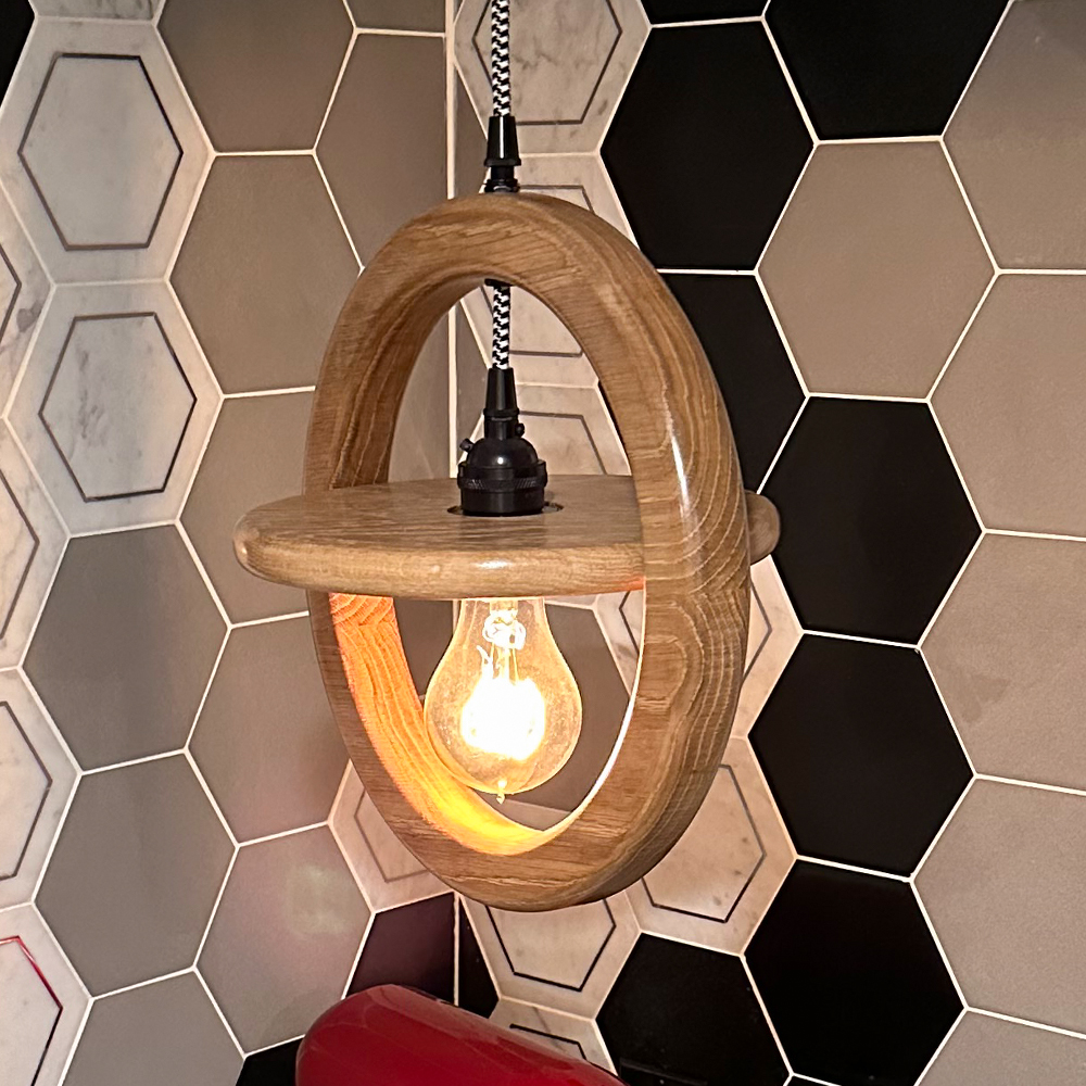 Arcadia Wooden Ring Cord Pendant Light