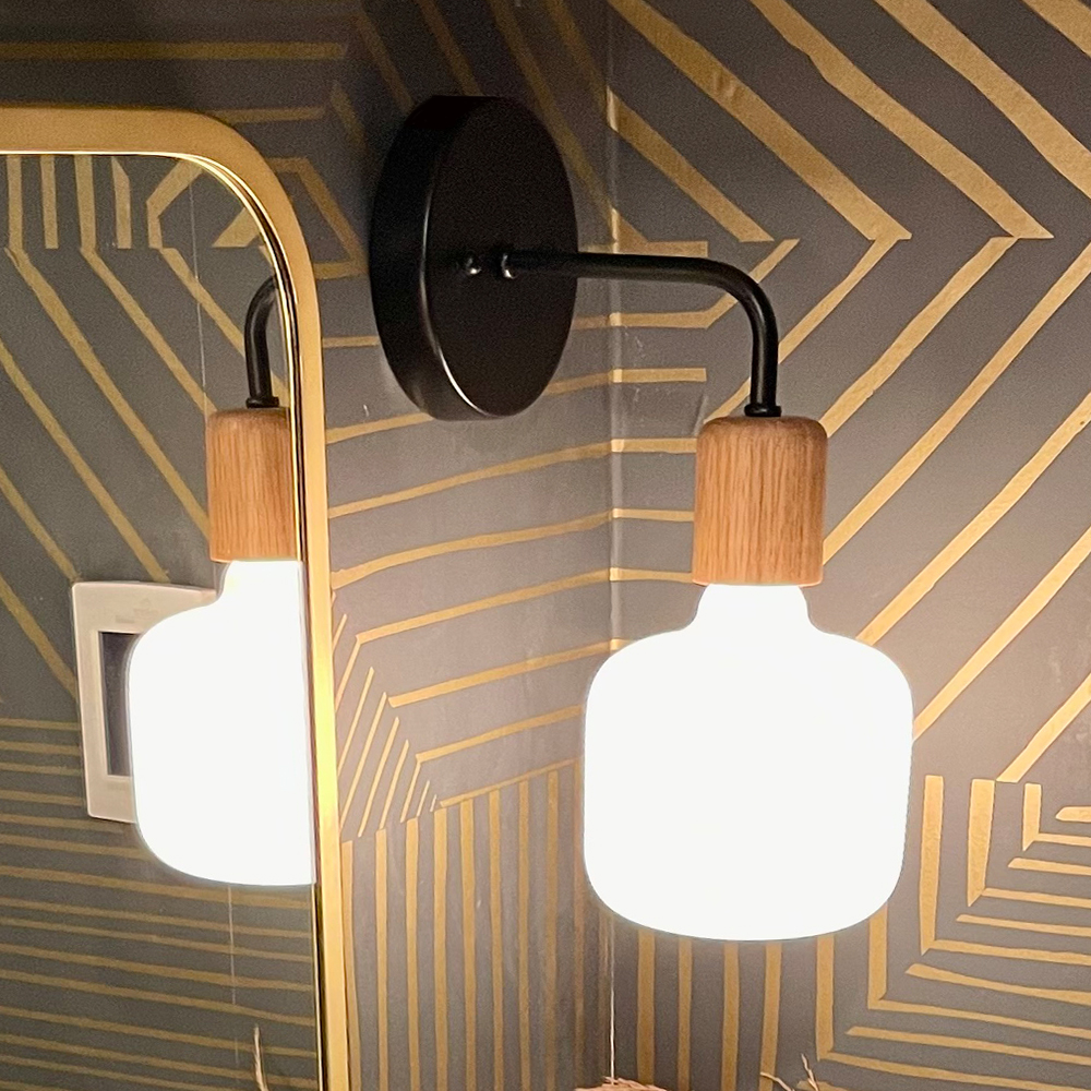 Downtown Minimalist Wooden Socket Wall Sconce