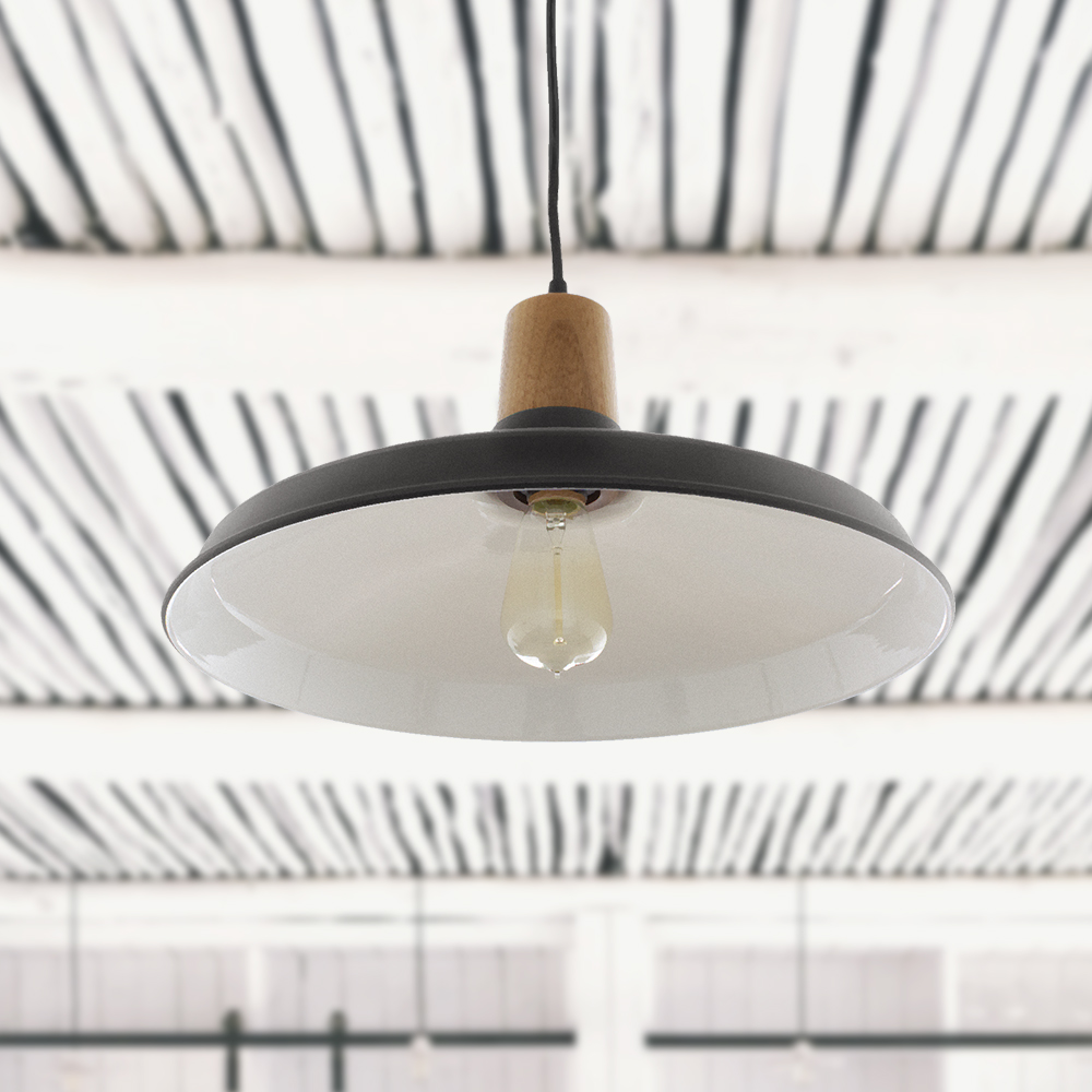 Marathon Wooden Top Cord Pendant Light