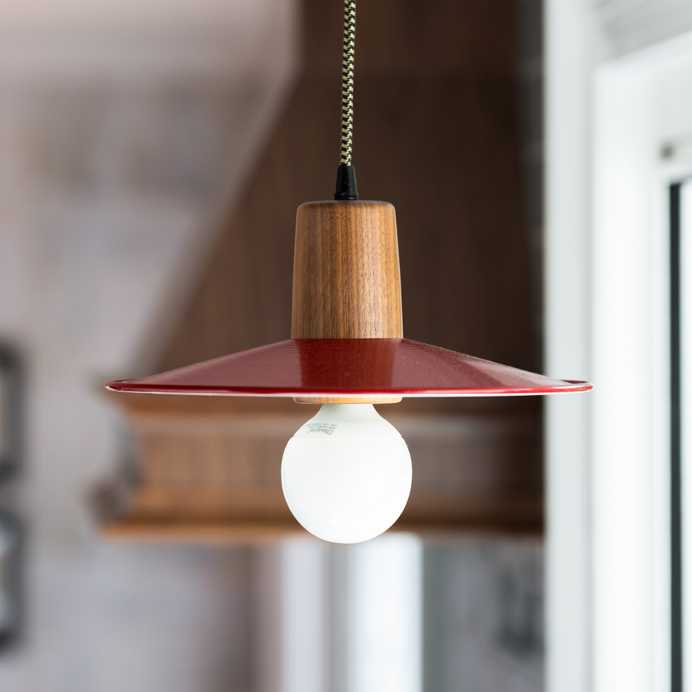 Conoco Draftsman Wooden Top Cord Pendant Light
