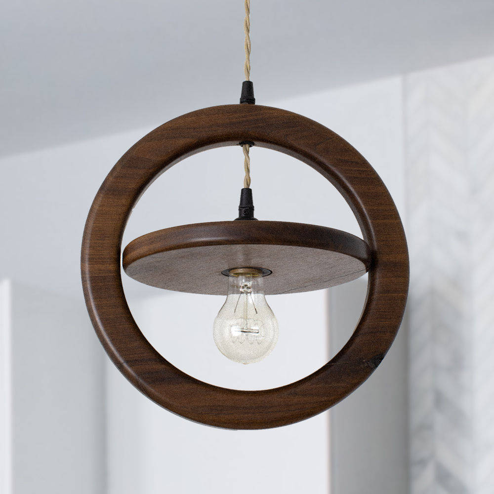 Arcadia Wooden Ring Cord Pendant Light