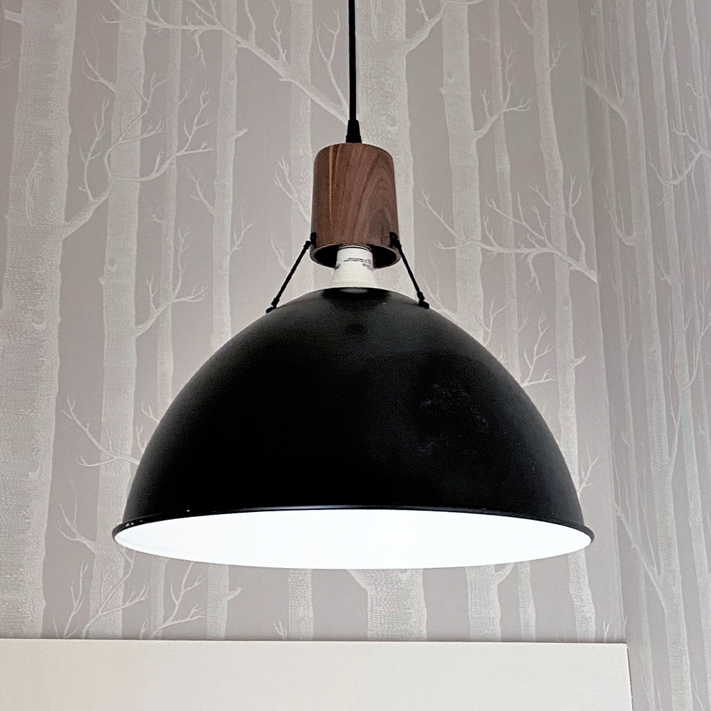 Wilcox Uplight Wooden Top Cord Pendant Light