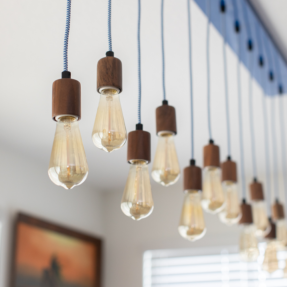 Downtown Minimalist Wooden Socket Cord Pendant Light