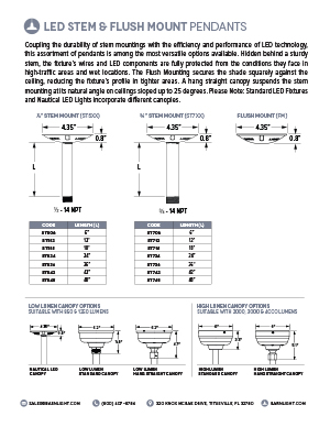 LED Stem Specs