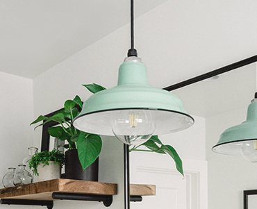 1 VTG 18" Porcelain Industrial Green Barn Ceiling Pendant Multi Light 