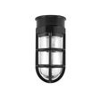 Flush Mount LED Guard Sconce, 100-Black, TGG-Heavy Duty Cast Guard, RIB-Ribbed Glass Flush Mount LED Guard Sconce, 100-Black, TGG-Heavy Duty Cast Guard, RIB-Ribbed Glass