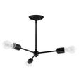 Downtown Minimalist 3-Light Chandelier, 100-Black, 12" Stem, 25W Victorian Style Edison Bulbs Downtown Minimalist 3-Light Chandelier, 100-Black, 12" Stem, 25W Victorian Style Edison Bulbs