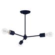 Downtown Minimalist 3-Light Chandelier, 705-Navy, 12" Stem, 25W Victorian Style Edison Bulbs Downtown Minimalist 3-Light Chandelier, 705-Navy, 12" Stem, 25W Victorian Style Edison Bulbs