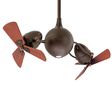 Reina Dual Ceiling Fan, Textured Bronze, Wood Blades Reina Dual Ceiling Fan, Textured Bronze, Wood Blades