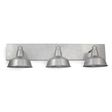 Austin Triple Straight Arm Vanity Light, 975-Galvanized Austin Triple Straight Arm Vanity Light, 975-Galvanized