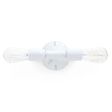 Downtown Minimalist Double Sconce, 200-White, Nostalgic Edison-Style 1890 Era 40W Bulb Downtown Minimalist Double Sconce, 200-White, Nostalgic Edison-Style 1890 Era 40W Bulb