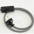 CSBW-Black & White Cloth Cord with Black Switch and Plug CSBW-Black & White Cloth Cord with Black Switch and Plug