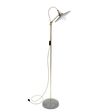 Conoco Floor Lamp, 800-Industrial Grey, Brass Stem, CSGW-Gold & White Cloth Cord, Nostalgic Edison 1890 Era 40W Bulb Conoco Floor Lamp, 800-Industrial Grey, Brass Stem, CSGW-Gold & White Cloth Cord, Nostalgic Edison 1890 Era 40W Bulb