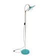 Conoco Floor Lamp, 390-Teal, Brass Stem, CSBW-Black & White Cloth Cord, Nostalgic Edison 1890 Era 40W Bulb Conoco Floor Lamp, 390-Teal, Brass Stem, CSBW-Black & White Cloth Cord, Nostalgic Edison 1890 Era 40W Bulb