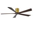 Zora 5 Blade Ceiling Fan, Brushed Brass with Walnut Tone Blades, 60" Diameter Zora 5 Blade Ceiling Fan, Brushed Brass with Walnut Tone Blades, 60" Diameter