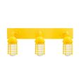 Static Ring Triple Vanity Light, Straight Arm Mounting, 500-Buttery Yellow, RIB-Ribbed Glass Static Ring Triple Vanity Light, Straight Arm Mounting, 500-Buttery Yellow, RIB-Ribbed Glass