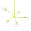 Bubble 5-Light Chandelier, 380-Chartreuse, Clear Globes Bubble 5-Light Chandelier, 380-Chartreuse, Clear Globes
