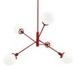 Bubble 5-Light Chandelier, 400-Barn Red, White Globes Bubble 5-Light Chandelier, 400-Barn Red, White Globes