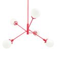 Bubble 5-Light Chandelier, 470-Watermelon, White Globes Bubble 5-Light Chandelier, 470-Watermelon, White Globes