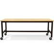 Calvin Community Table, GP-Golden Pine, 100-Black, Option Locking Wheels Calvin Community Table, GP-Golden Pine, 100-Black, Option Locking Wheels