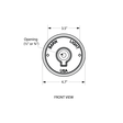 Gooseneck Arm Wall Backing Plate Dimensions (Front View) Gooseneck Arm Wall Backing Plate Dimensions (Front View)