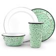 Set of 4 Enamel Dinnerware Set, 365-Jadite with Black Speckles Set of 4 Enamel Dinnerware Set, 365-Jadite with Black Speckles