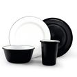 Set of 4 Enamel Breakfast Set, 150-Black Set of 4 Enamel Breakfast Set, 150-Black