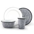 Set of 4 Enamel Breakfast Set, 860-Graphite with White Speckles Set of 4 Enamel Breakfast Set, 860-Graphite with White Speckles