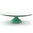 14" Cake Stand, 365-Jadite with Black Speckles, White Top 14" Cake Stand, 365-Jadite with Black Speckles, White Top