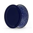 Oval Enamelware Platter, 760-Cobalt with White Speckle, Top in 750-Cobalt Blue Oval Enamelware Platter, 760-Cobalt with White Speckle, Top in 750-Cobalt Blue