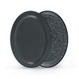 Oval Enamelware Platter, 860-Graphite with White Speckle, Top in 850-Graphite Oval Enamelware Platter, 860-Graphite with White Speckle, Top in 850-Graphite