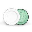 Enamelware Breakfast Plate, 365-Jadite with Black Speckles, White Top Enamelware Breakfast Plate, 365-Jadite with Black Speckles, White Top