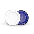 Enamelware Dessert Plate, Bottom Finish: 760-Cobalt Blue with White Speckles, Top Finish: 250-White Enamelware Dessert Plate, Bottom Finish: 760-Cobalt Blue with White Speckles, Top Finish: 250-White