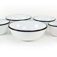 Enamelware Mixing Bowls, 250-White Enamelware Mixing Bowls, 250-White