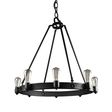 Maven Stem Chandelier, 105-Textured Black, SBK-Standard Black Cord, Shown with Nostalgic Edison-Style 1890 Era 40 Watt Light Bulbs Maven Stem Chandelier, 105-Textured Black, SBK-Standard Black Cord, Shown with Nostalgic Edison-Style 1890 Era 40 Watt Light Bulbs