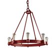Maven Stem Chandelier, 400-Barn Red, SBK-Standard Black Cord, Shown with Nostalgic Edison-Style 1890 Era 40 Watt Light Bulbs Maven Stem Chandelier, 400-Barn Red, SBK-Standard Black Cord, Shown with Nostalgic Edison-Style 1890 Era 40 Watt Light Bulbs